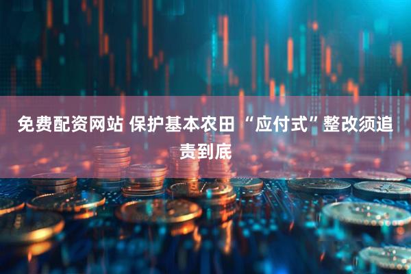 免费配资网站 保护基本农田 “应付式”整改须追责到底