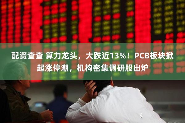 配资查查 算力龙头，大跌近13%！PCB板块掀起涨停潮，机构密集调研股出炉